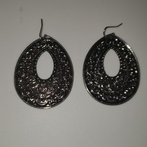 Black and silver earrings